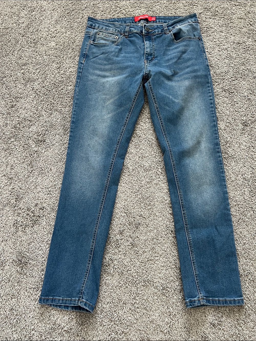 Ring of Fire Men's Faded Blue Denim Slim Straight Jeans - Size 32/30
